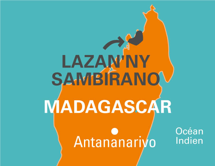 Carte coopÃ©rative LazanâNy Sambirano Ã  Madagascar chocolat lait 50% grand cru